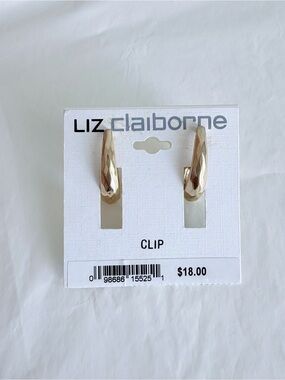 Liz Claiborne Gold tone Hoop Earclips